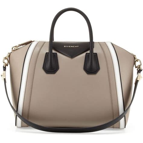 givenchy antigona small tricolor satchel bag taupe white black|Givenchy Small Antigona Leather Satchel .